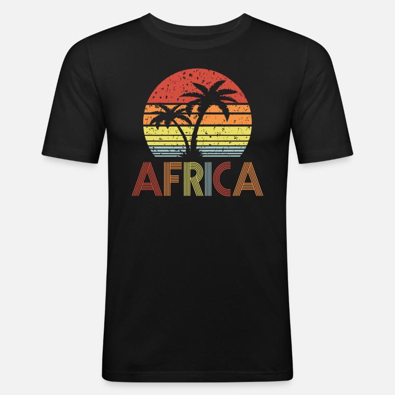 Africa - Männer Slim Fit T-Shirt - Schwarz