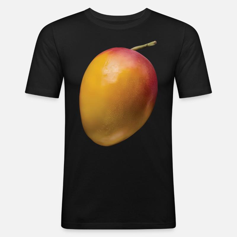 Mango Frucht Geschenk - Männer Slim Fit T-Shirt - Schwarz