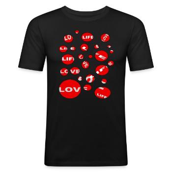 Love Life - T-shirt près du corps Homme - noir - Devant - Nik (191cm)