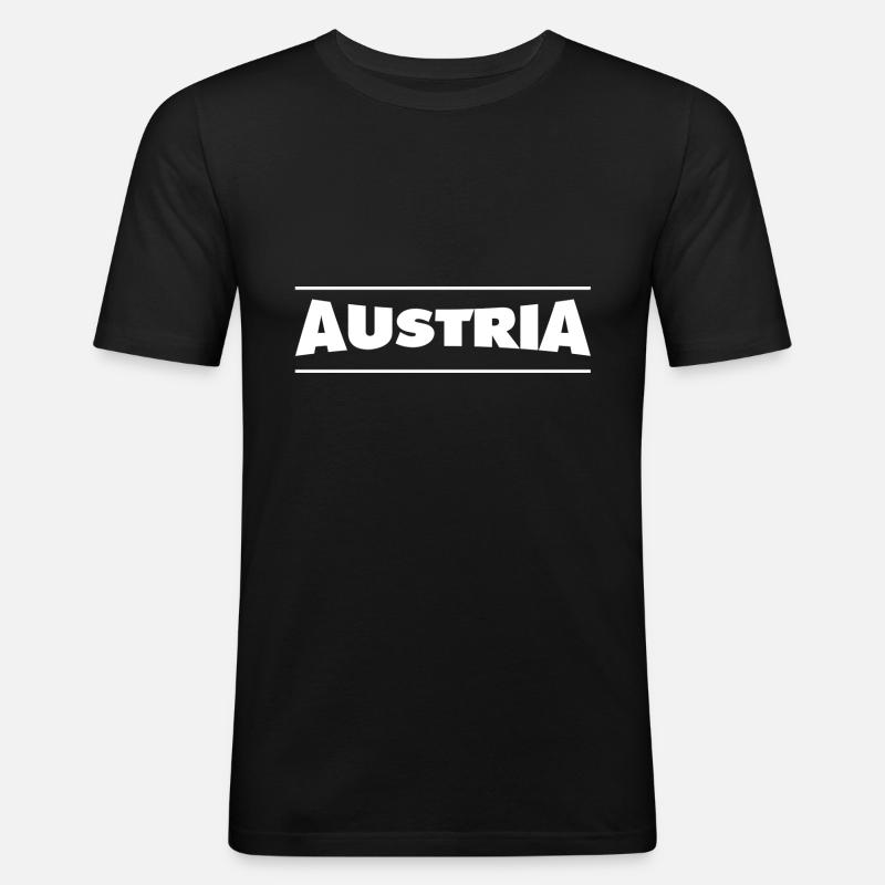 Austria - Männer Slim Fit T-Shirt - Schwarz
