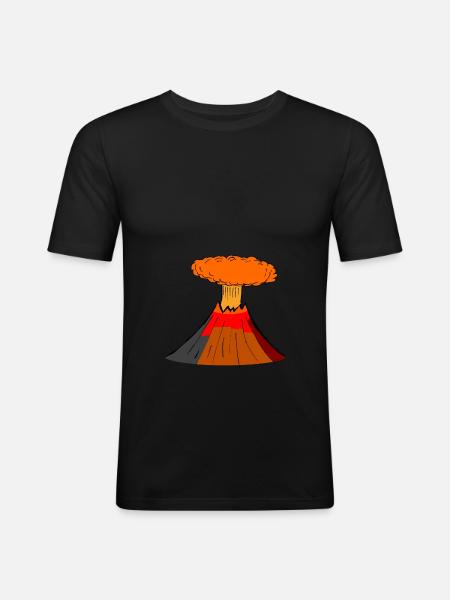volcano - Men's Slim Fit T-Shirt - black