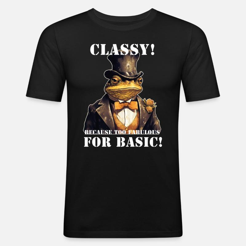 Frosch Steampunk - Männer Slim Fit T-Shirt - Schwarz