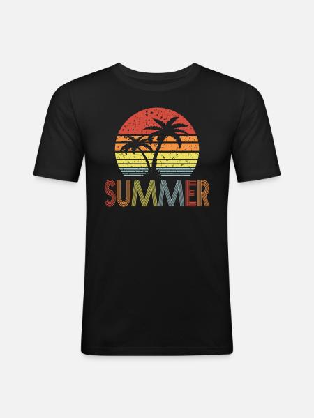 Summer - Männer Slim Fit T-Shirt - Schwarz