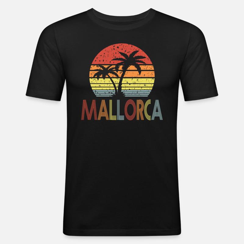 Mallorca - Männer Slim Fit T-Shirt - Schwarz