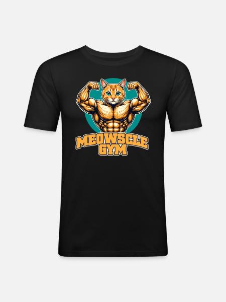 Mauz Fitnessstudio - Männer Slim Fit T-Shirt - Schwarz
