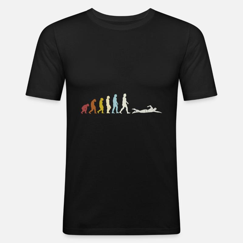 Swimming Evolution - Men's Slim Fit T-Shirt - black