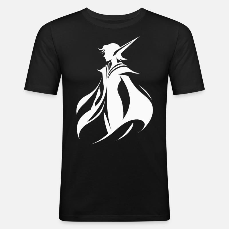 L’elfe murmure dans le vent - T-shirt près du corps Homme - noir