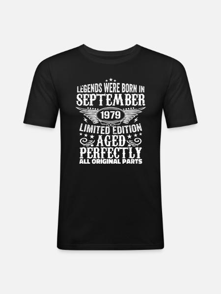 September 1979 Anniversary September 1979 September - Men's Slim Fit T-Shirt - black
