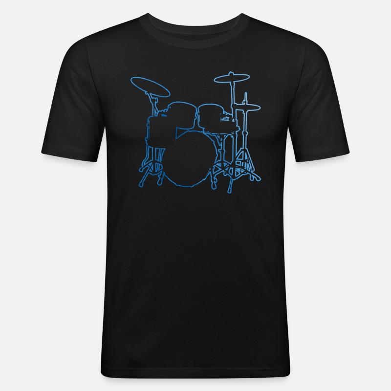 Drumming Drummer Drum Kit - Men's Slim Fit T-Shirt - black