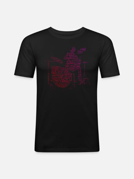 Drummer Drum Kit Drumming - Men's Slim Fit T-Shirt - black