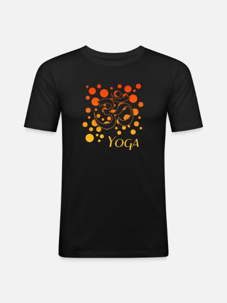 yoga - Männer Slim Fit T-Shirt - Schwarz