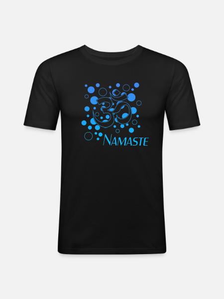 Namaste Yoga - Männer Slim Fit T-Shirt - Schwarz
