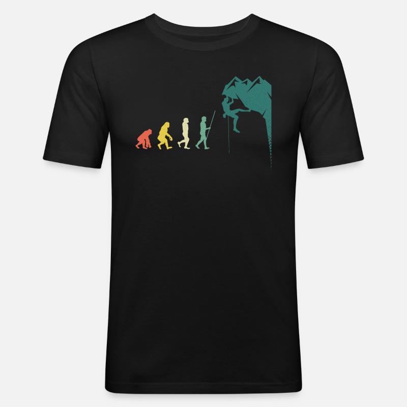 Boulderer Evolution Climbing Wall - Men's Slim Fit T-Shirt - black