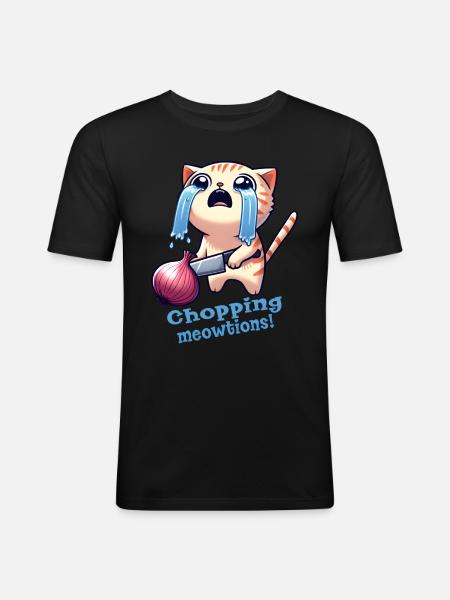 Onion Cat - Men's Slim Fit T-Shirt - black