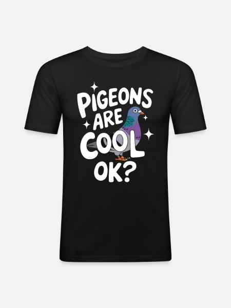Taube Tauben Tier Vogel - Männer Slim Fit T-Shirt - Schwarz