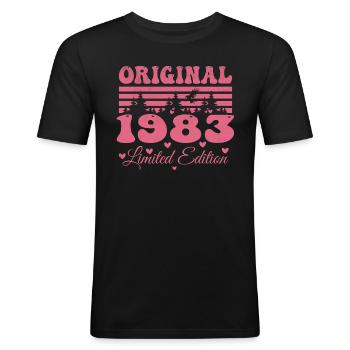 Cadeau 41e Anniversaire 1983 Femme | Né en 1983 - T-shirt près du corps Homme - noir - Devant - Nik (191cm)