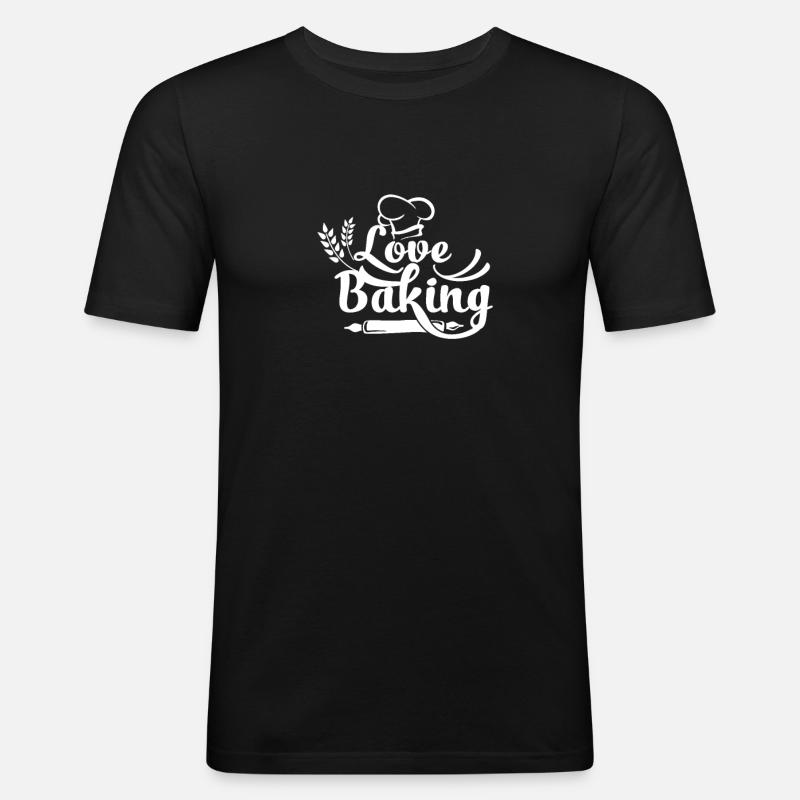Bäcker Baking Bäckerei Backen Bäckerin - Männer Slim Fit T-Shirt - Schwarz
