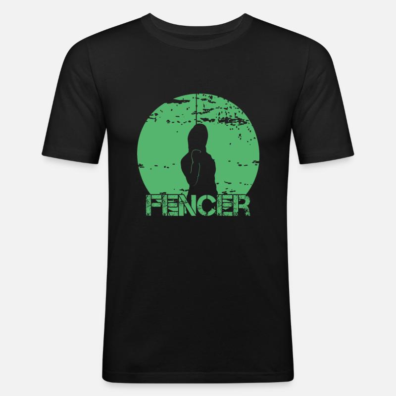 Fechten - Männer Slim Fit T-Shirt - Schwarz