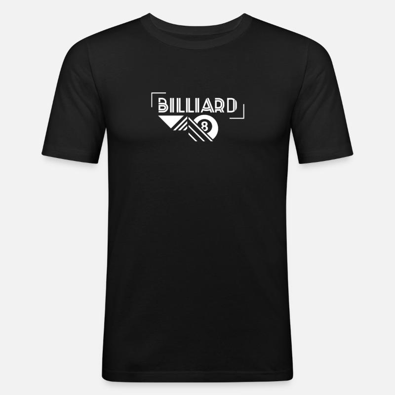 Pool Billard - Männer Slim Fit T-Shirt - Schwarz