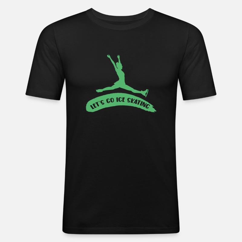 Eislauf - Männer Slim Fit T-Shirt - Schwarz