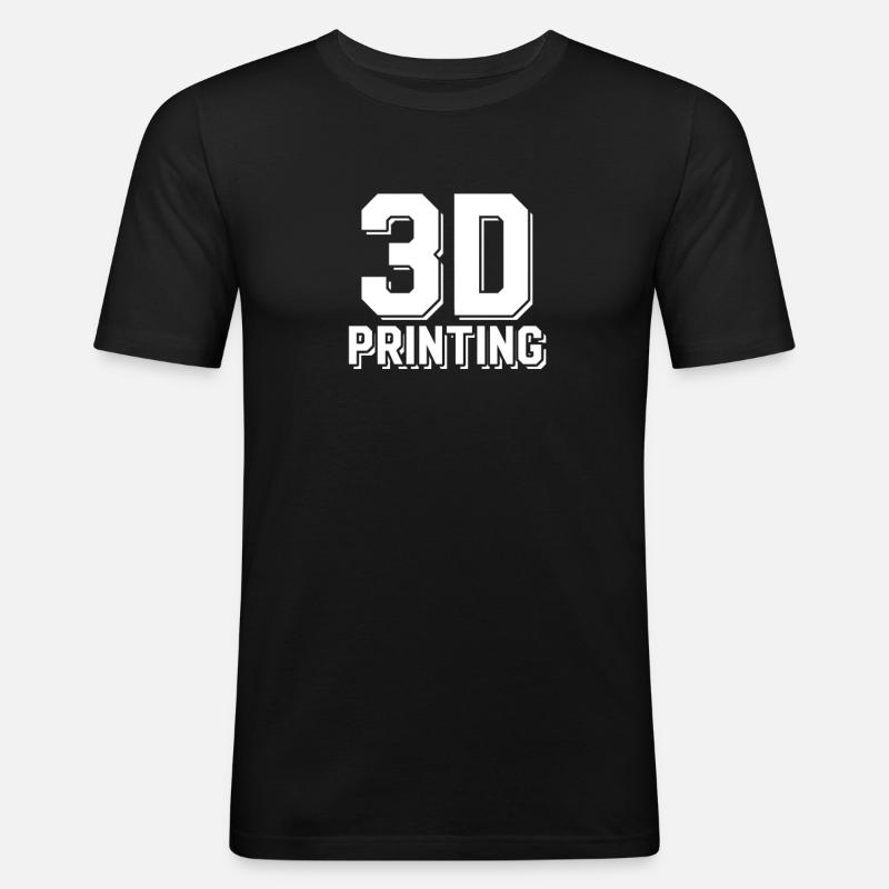 3D Drucker - Männer Slim Fit T-Shirt - Schwarz