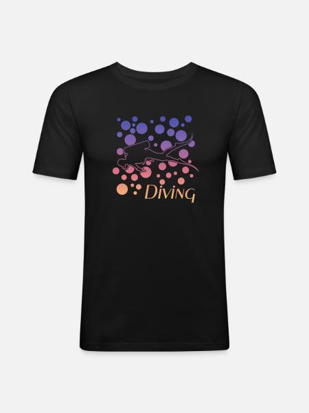 Scuba Diver tauchen diving - Männer Slim Fit T-Shirt - Schwarz