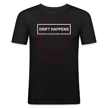 Drift happens - Auto Tuning Driften Querfahren - Männer Slim Fit T-Shirt - Schwarz - Vorne - Nik (191cm)