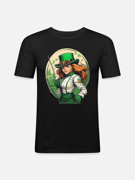 Clôture Trèfle de la Saint-Patrick - T-shirt près du corps Homme - noir