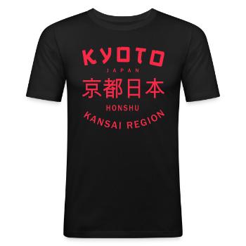 Kyoto City Japan Vintage - Men's Slim Fit T-Shirt - black - Front - Nik (191cm)