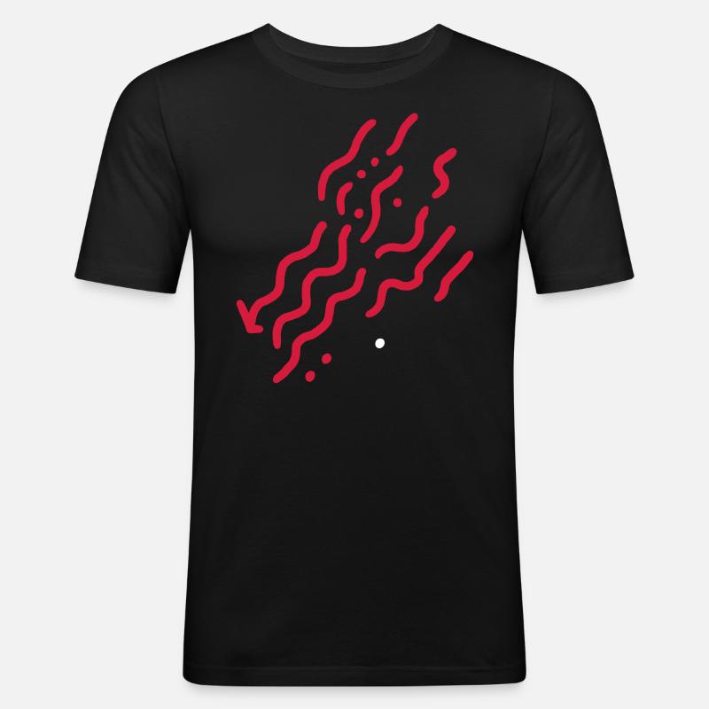 Diagonal Wave Stripe Pattern - Men's Slim Fit T-Shirt - black