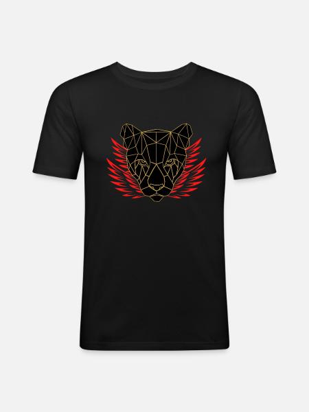 Red-winged panther - Men's Slim Fit T-Shirt - black