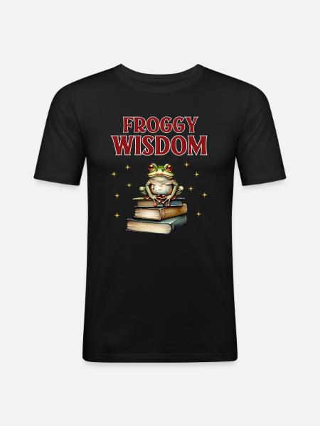 Froggy Wisdom - Men's Slim Fit T-Shirt - black