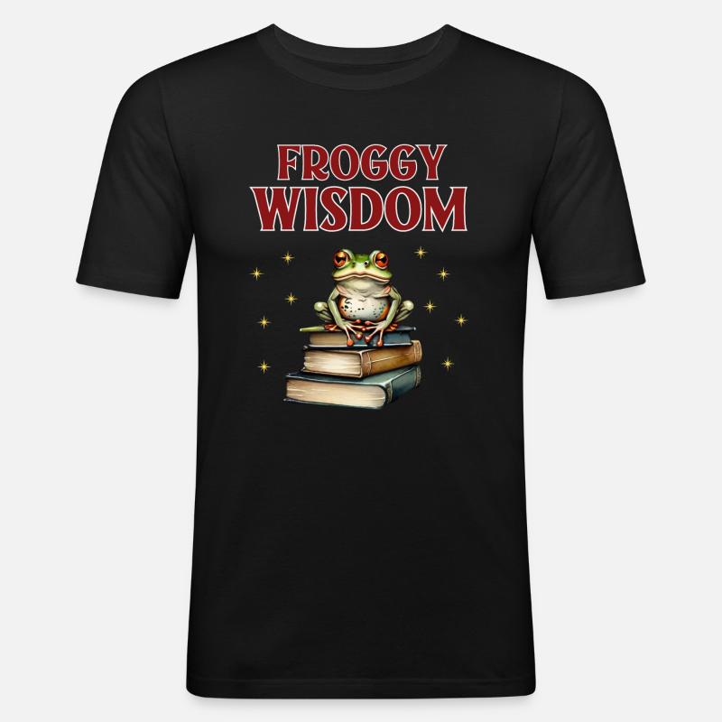 Sabiduría de ranas - Camiseta ajustada hombre - negro