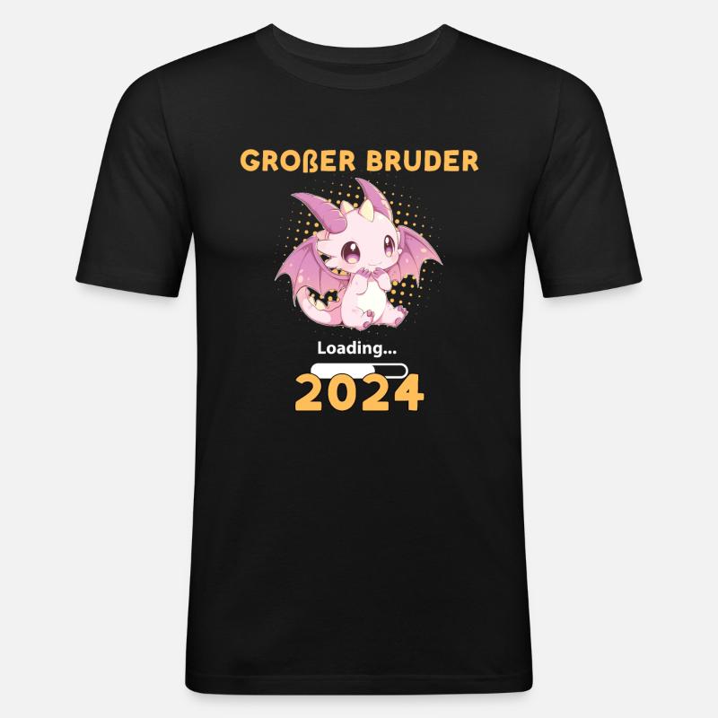 Großer Bruder 2024 Loading - Männer Slim Fit T-Shirt - Schwarz