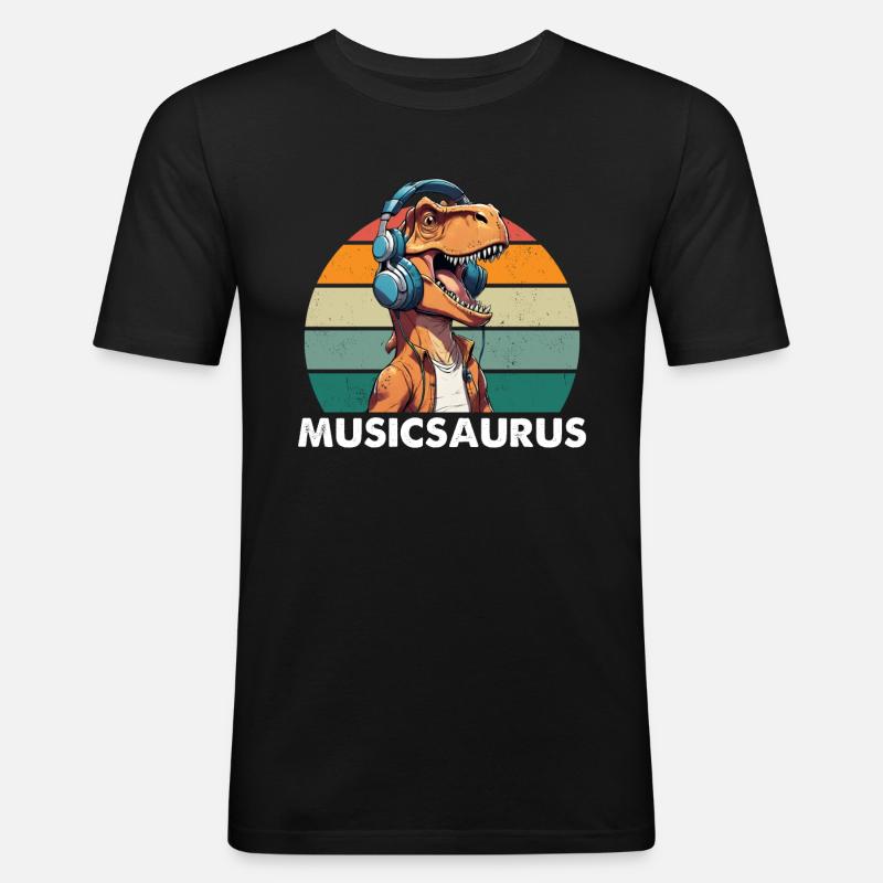 Musicsaurus - T-shirt près du corps Homme - noir