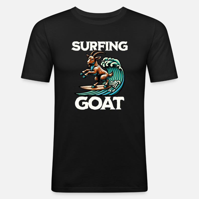 Chèvre de surf - T-shirt près du corps Homme - noir