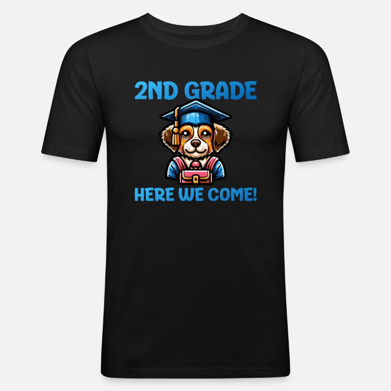 2nd Grade Here We Come - Männer Slim Fit T-Shirt - Schwarz