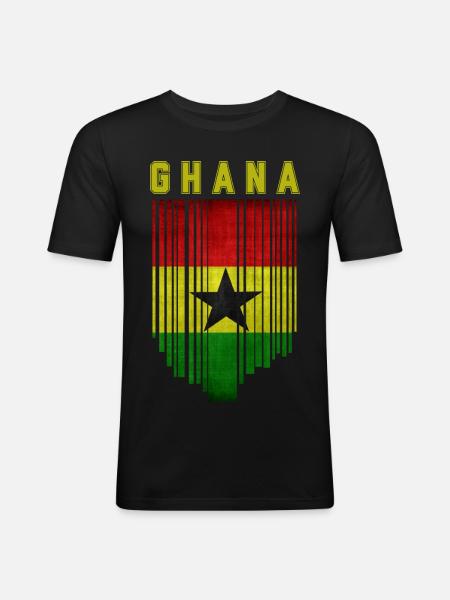 Ghana flag, Ghanaian pride - Men's Slim Fit T-Shirt - black