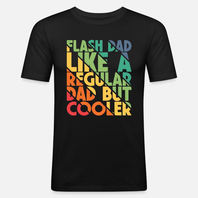 Bouldering Flash Papa Boulderer - Männer Slim Fit T-Shirt - Schwarz