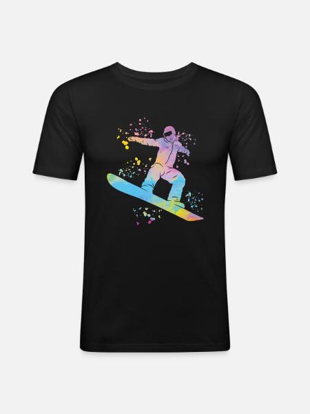 Snowboarder Snowboarding Snowboard - Men's Slim Fit T-Shirt - black
