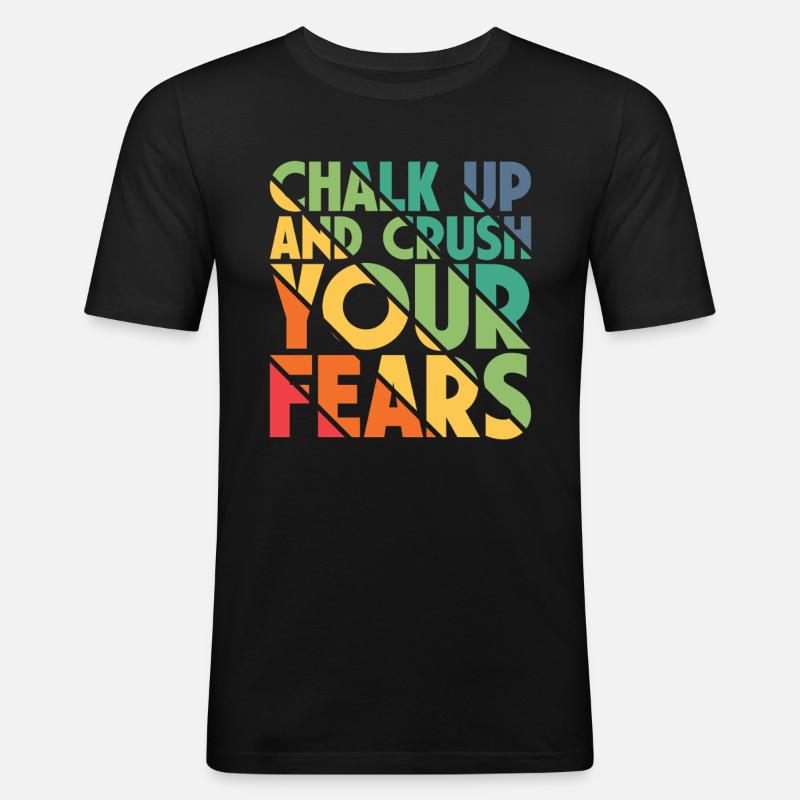 Bouldern Chalk Up Boulderer - Männer Slim Fit T-Shirt - Schwarz