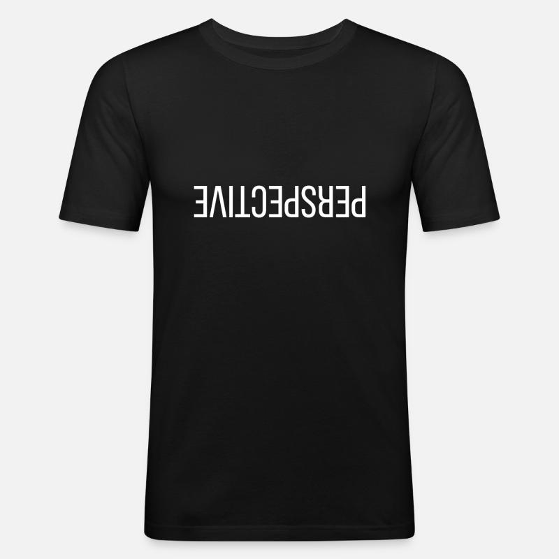 Perspective - Männer Slim Fit T-Shirt - Schwarz