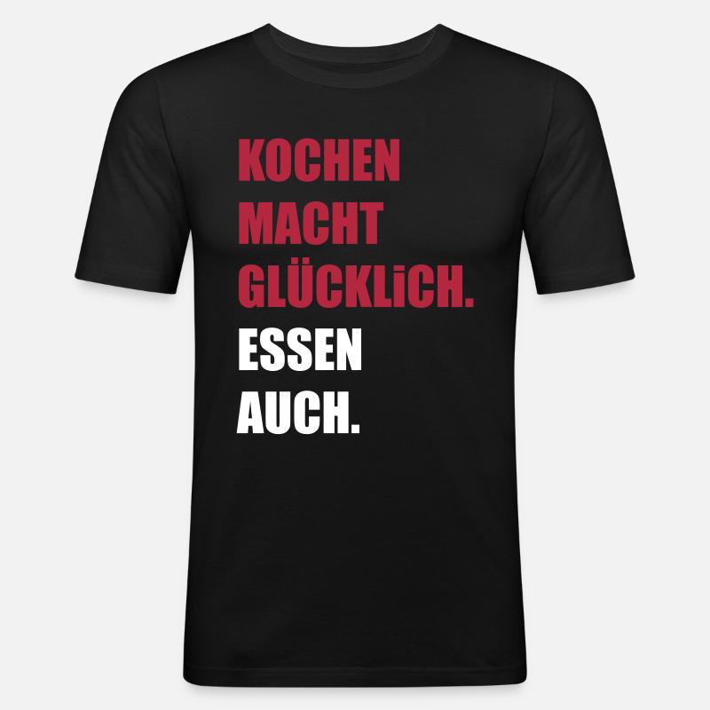 kochen - Männer Slim Fit T-Shirt - Schwarz