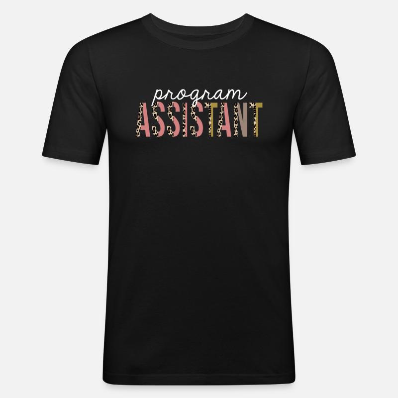 Programmassistent Leopard Print lustiges Geschenk - Männer Slim Fit T-Shirt - Schwarz