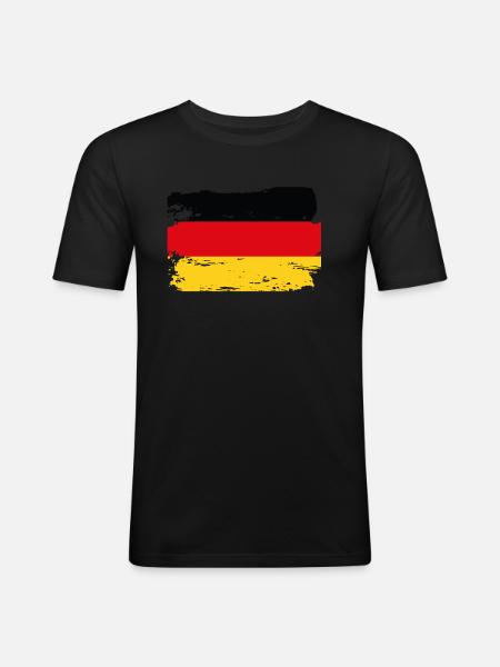Official Germany Flag German Country Pride Vintage - Men's Slim Fit T-Shirt - black