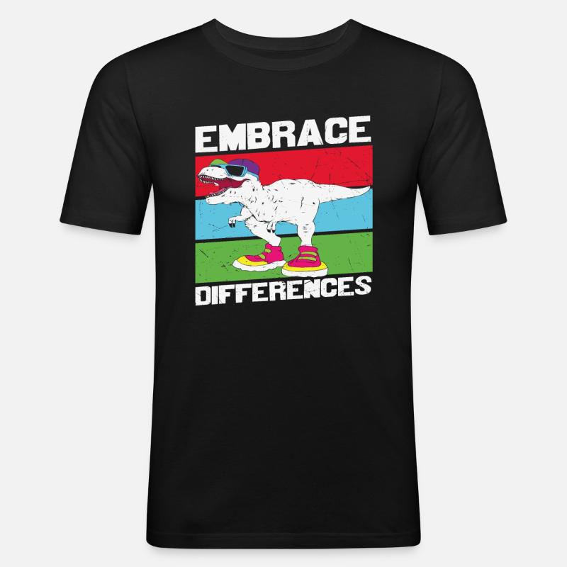 Embrace The Difference Different Quotes - Men's Slim Fit T-Shirt - black