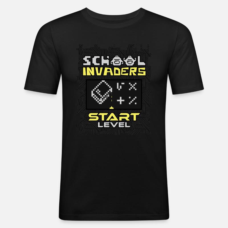 School Invaders - Schule und Schulanfang - Männer Slim Fit T-Shirt - Schwarz