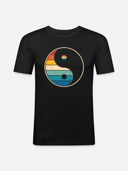 Meditation Retro - Men's Slim Fit T-Shirt - black