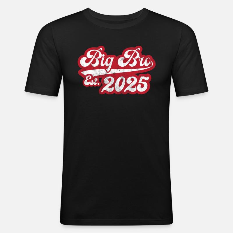 Big Bro Est 2025 - Männer Slim Fit T-Shirt - Schwarz