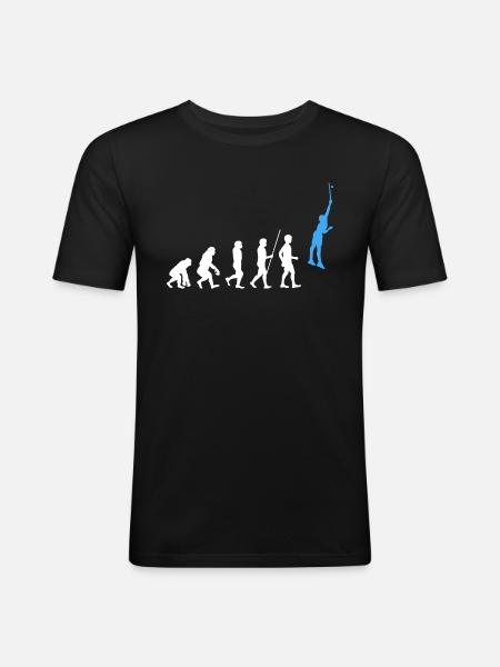 Tennisspieler Evolution Tennisschläger Geschenk - Männer Slim Fit T-Shirt - Schwarz